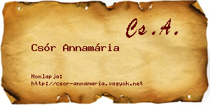 Csór Annamária névjegykártya
