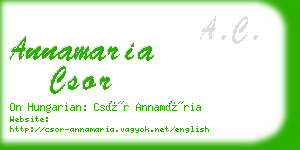 annamaria csor business card